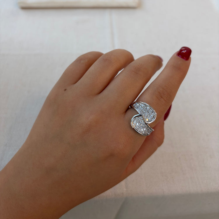 .50TCW Diamond Bypass Ring