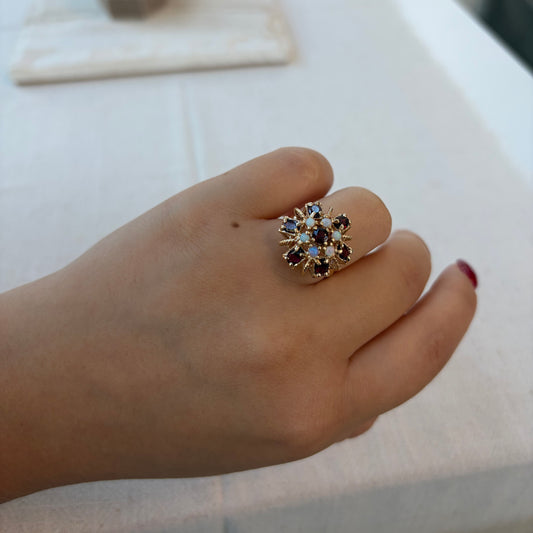Garnet & Opal Cocktail Ring