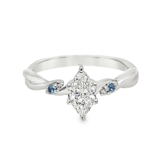 Diamond & Topaz Engagement Ring