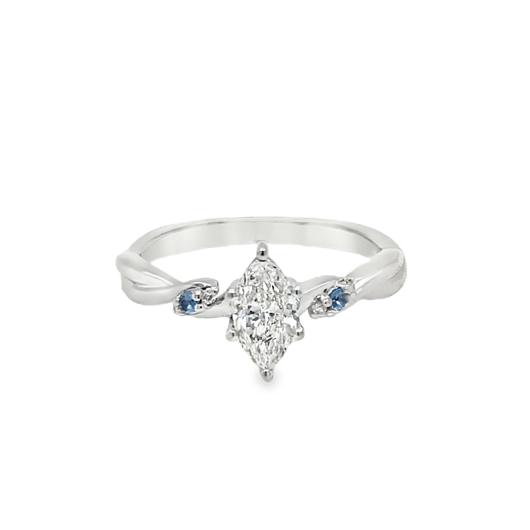 Diamond & Topaz Engagement Ring