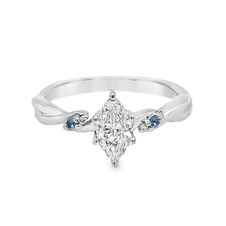 Diamond & Topaz Engagement Ring