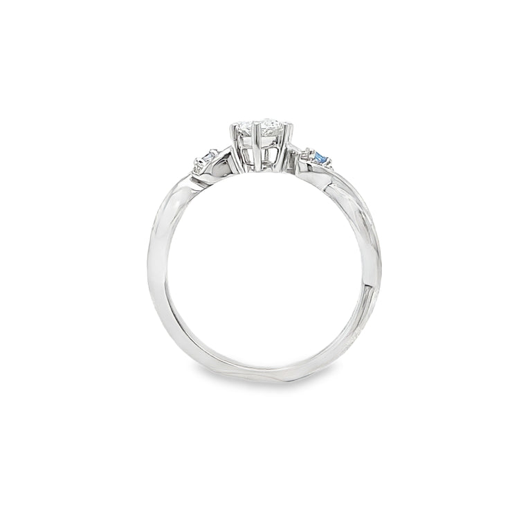 Diamond & Topaz Engagement Ring