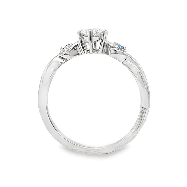 Diamond & Topaz Engagement Ring