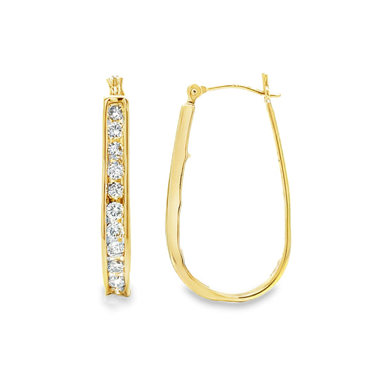 .50TCW Channel Set Diamond Hoops