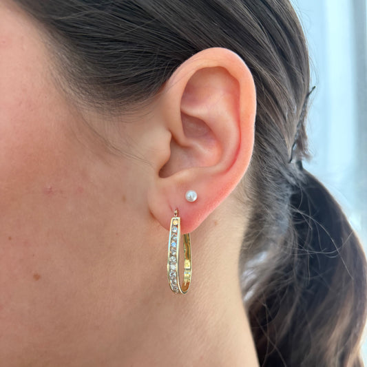 .50TCW Channel Set Diamond Hoops