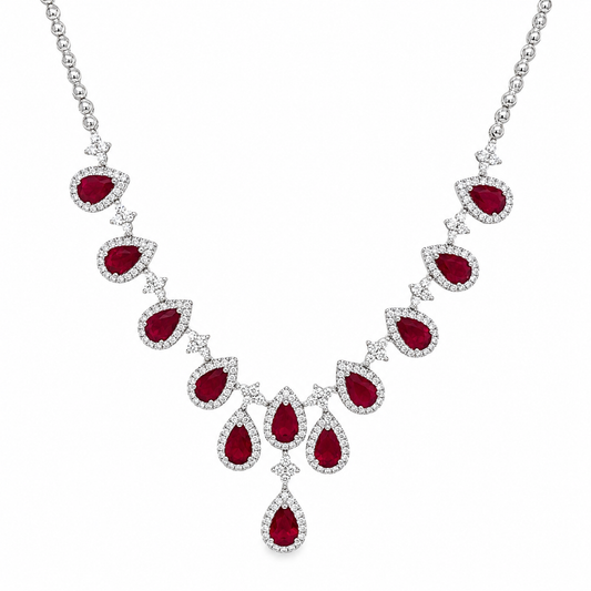 18K Ruby & Diamond Necklace