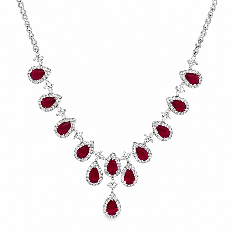 18K Ruby & Diamond Necklace