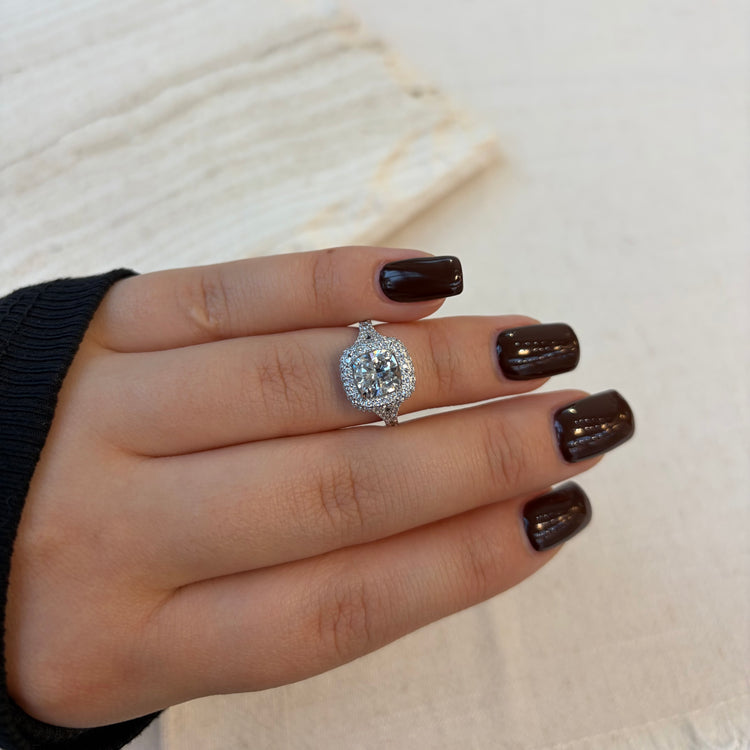 1.51TCW Halo Diamond Ring