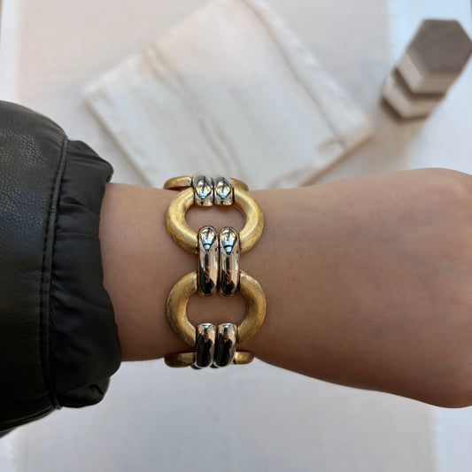 18K Yellow & White Gold Statement Bracelet