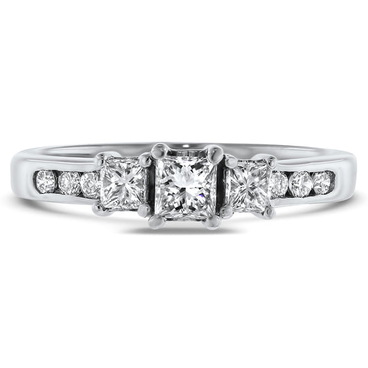 Three Stone Princess Diamond Ring
