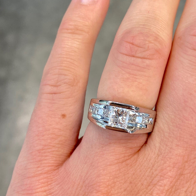 1.60TCW Princess Cut Diamond Ring