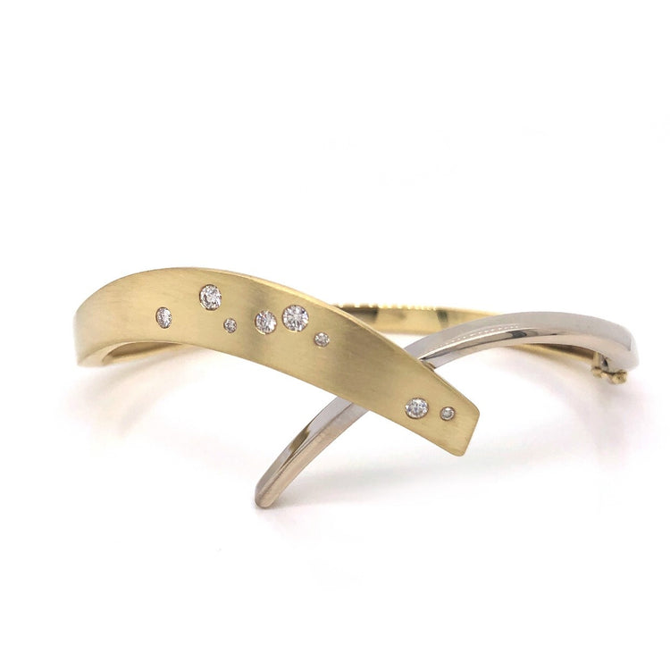 Two Tone Diamond Bangle