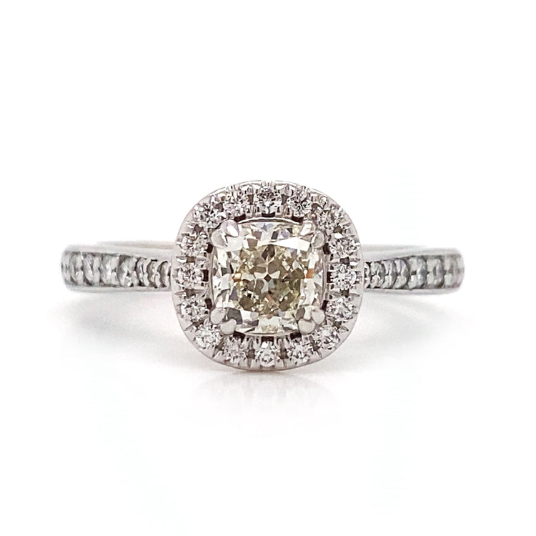 Cushion Cut Diamond Halo Ring