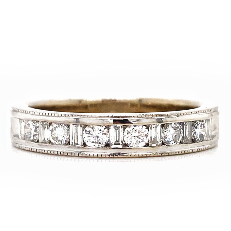 Baguette & Round Diamond Band