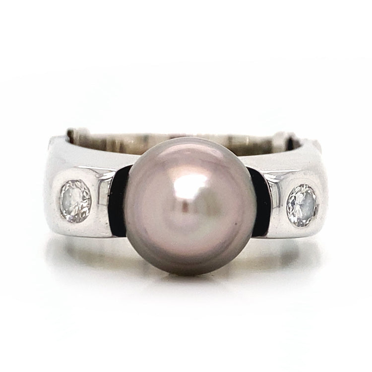 Tahitian Pearl & Diamond Ring