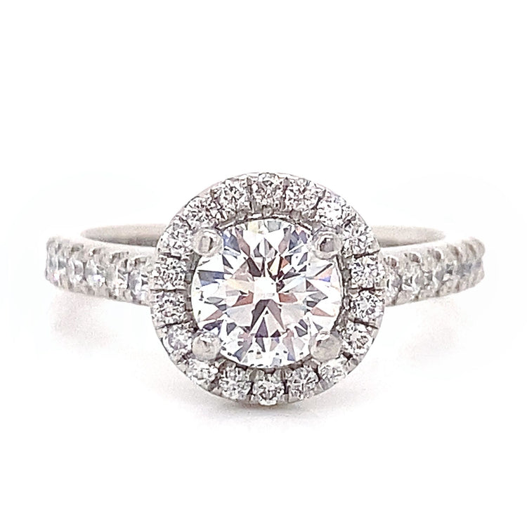 Platinum Halo Diamond Ring by Noam Carver