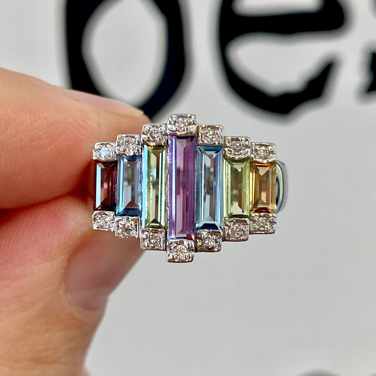 Gemstone Pyramid Ring
