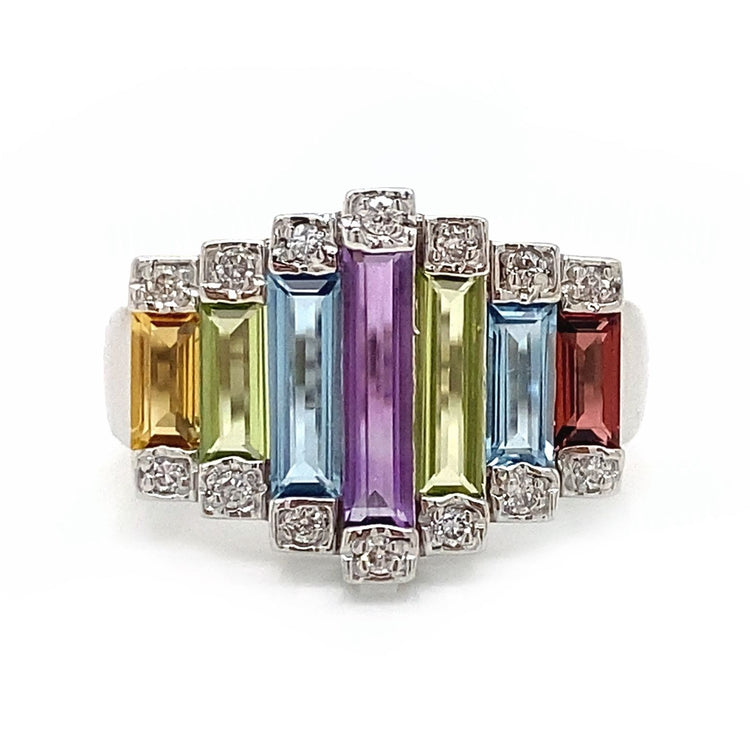 Gemstone Pyramid Ring