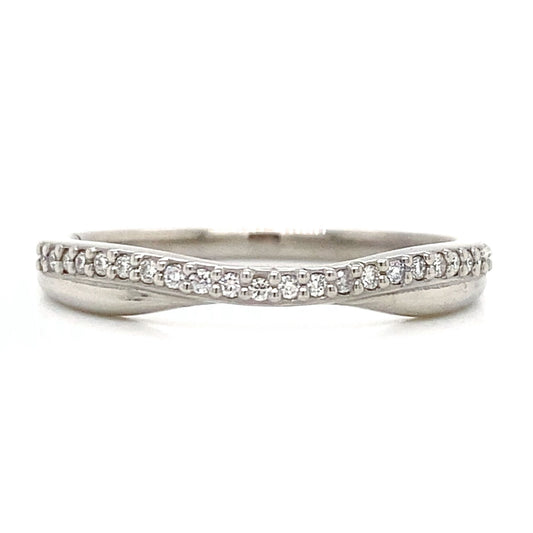 Palladium Curved Diamond Band