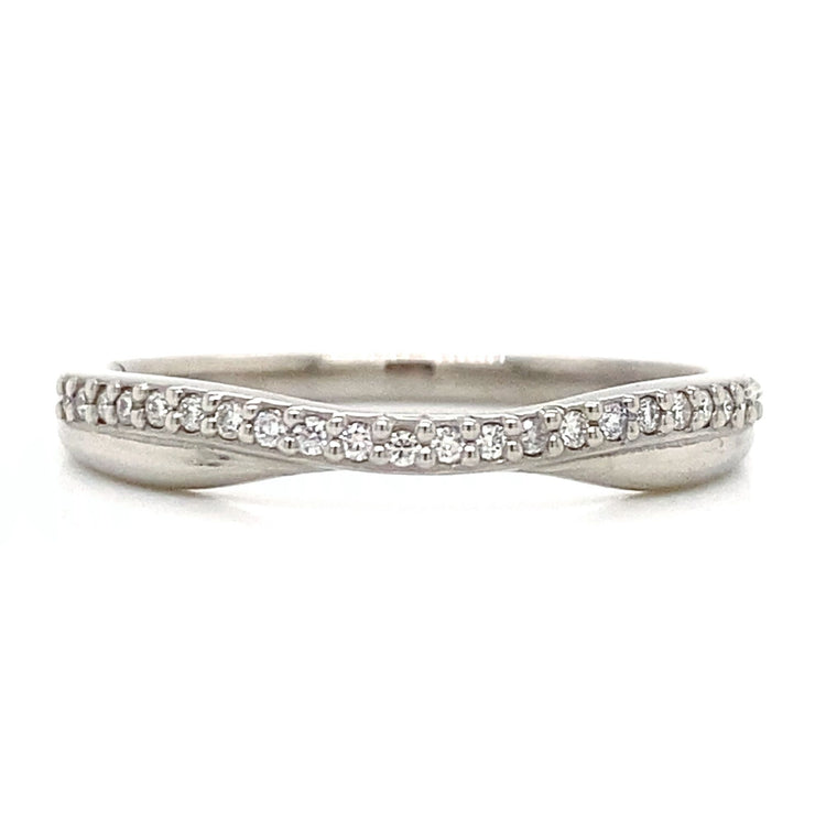 Palladium Curved Diamond Band