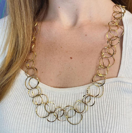 Handmade Gold Loops Necklace