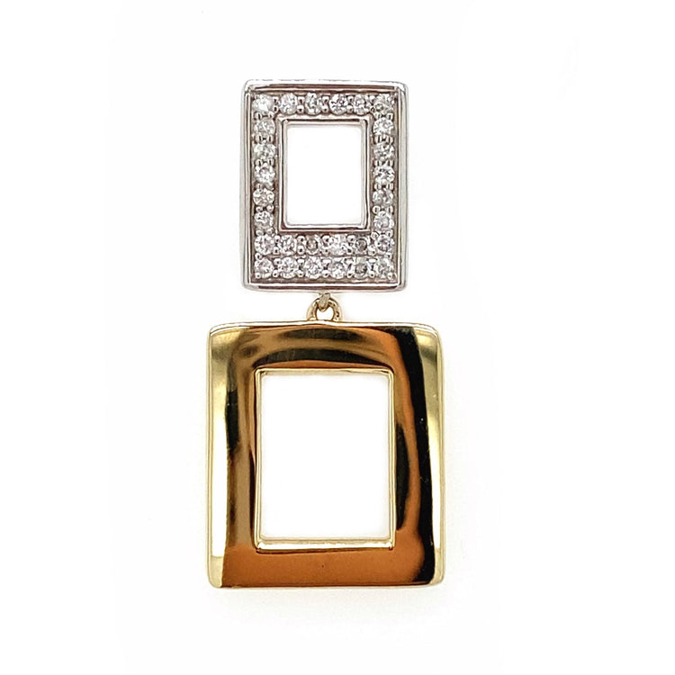 Two Tone Diamond Squares Pendant