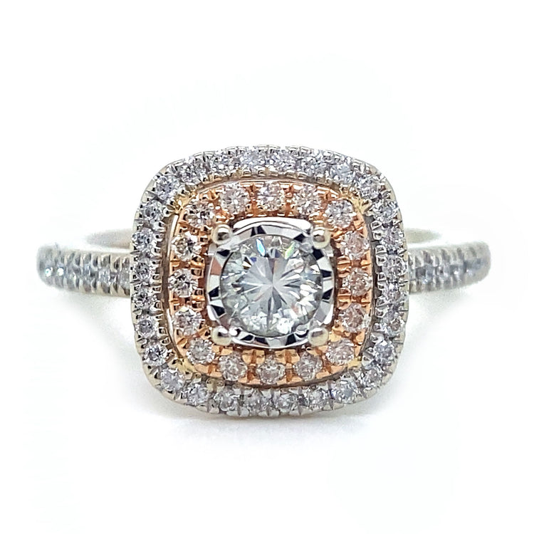 Double Halo Diamond Ring
