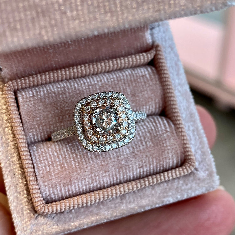 Double Halo Diamond Ring