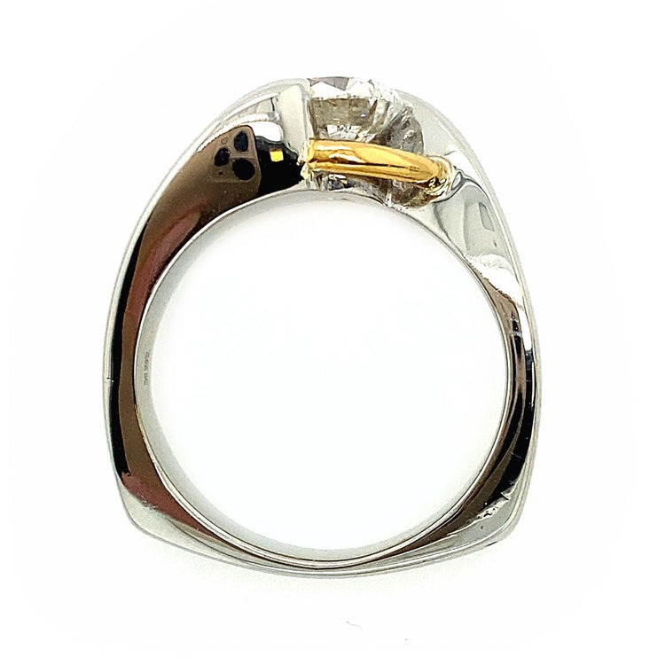 Two Tone Diamond Solitaire Ring