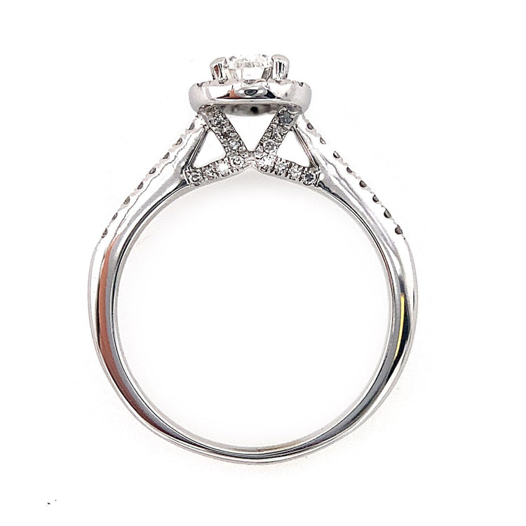 Pear Diamond Halo Ring