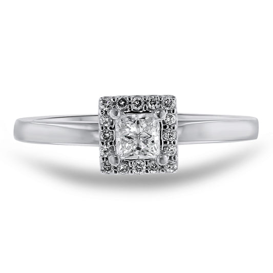 Princess Cut Halo Ring