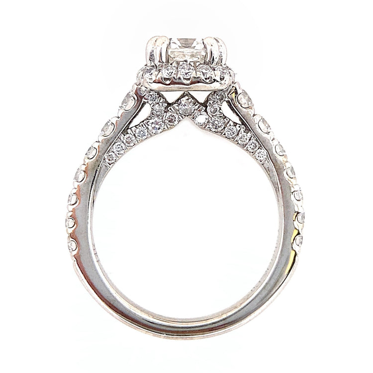 Radiant Cut Diamond Halo Ring