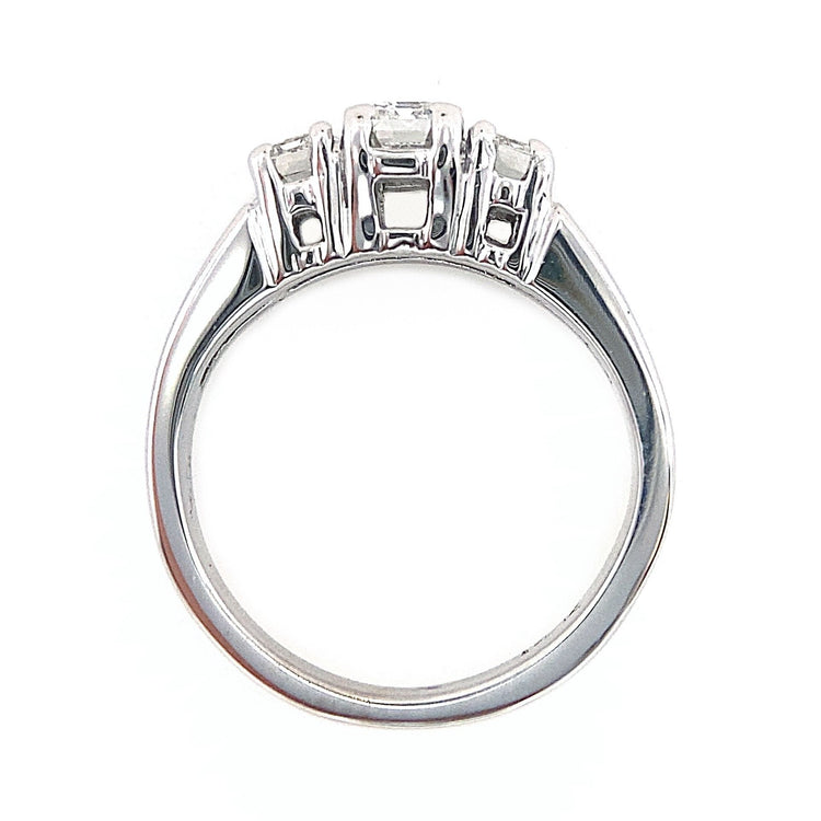 Three Stone Emerald Cut Wedding Set