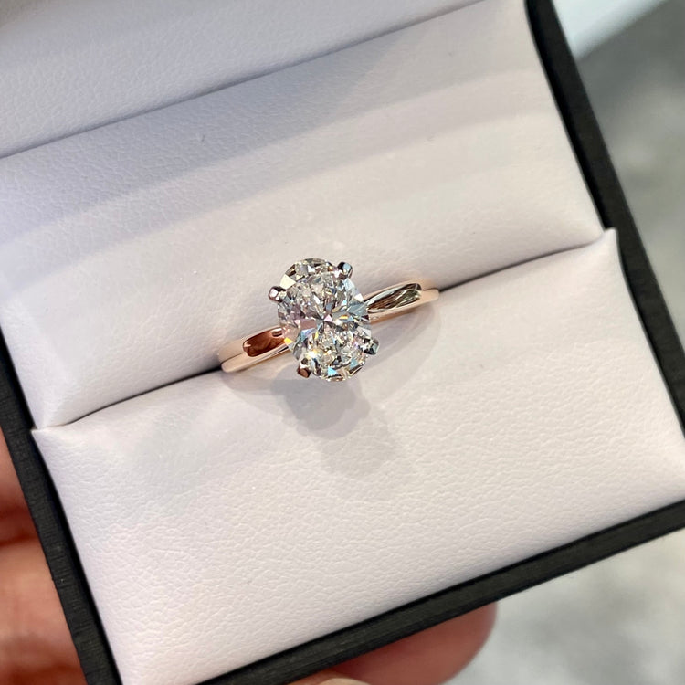 Oval Solitaire Diamond Ring