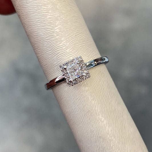 Princess Cut Halo Ring