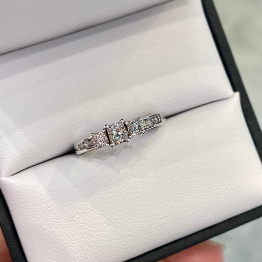 Three Stone Princess Diamond Ring
