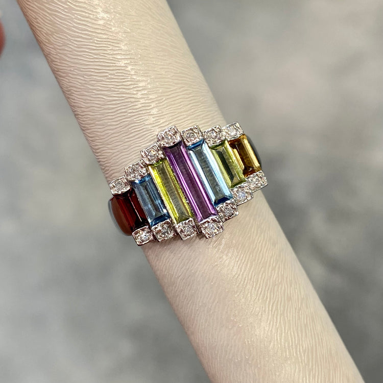 Gemstone Pyramid Ring