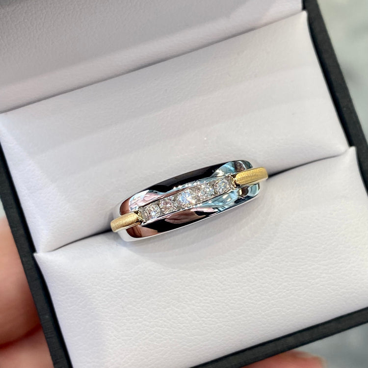 Two Tone Diamond Band
