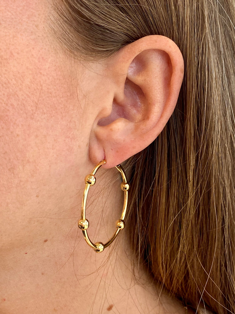 Bead Hoop Earrings