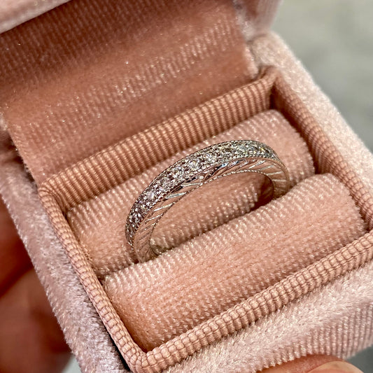Engraved Diamond Band