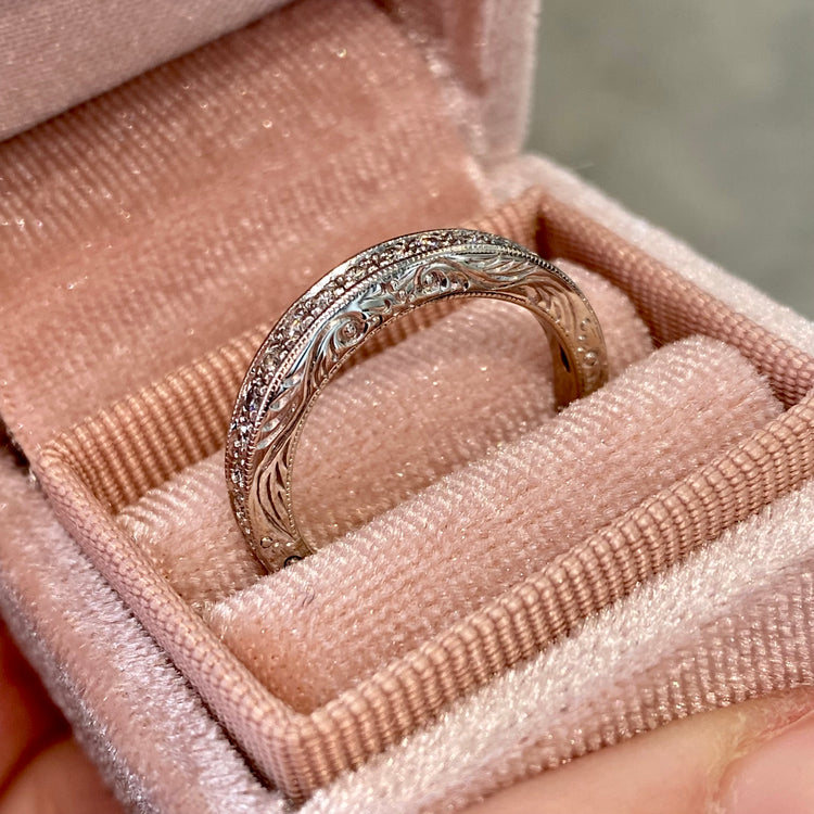 .15TCW Engraved Diamond Band