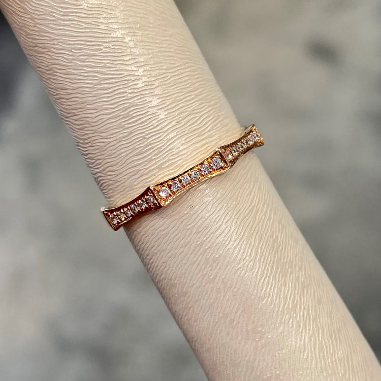 Diamond Bamboo Style Ring