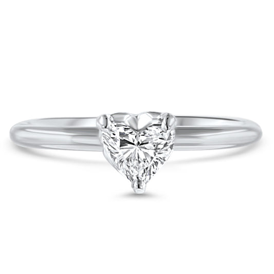 Heart Diamond Solitaire Ring by Kirk Kara