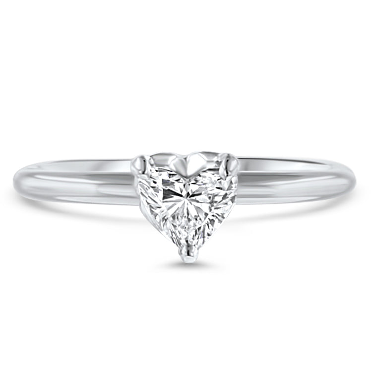 Heart Diamond Solitaire Ring by Kirk Kara