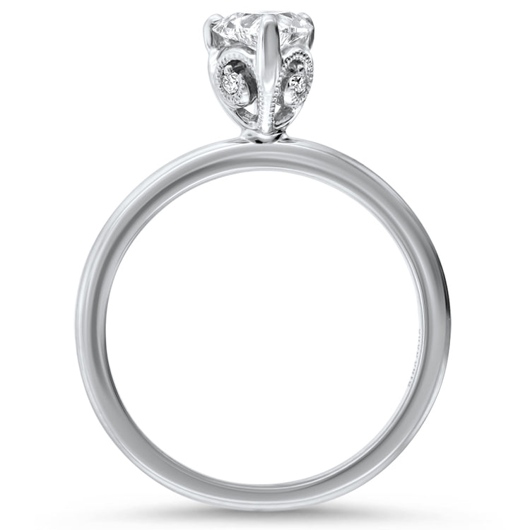 Heart Diamond Solitaire Ring by Kirk Kara
