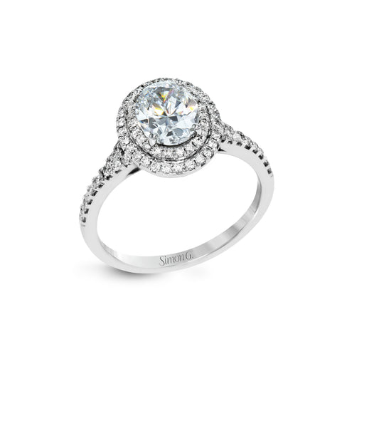 Double Halo Diamond Ring Setting by Simon G