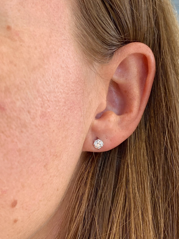 .76TCW Diamond Stud Earrings