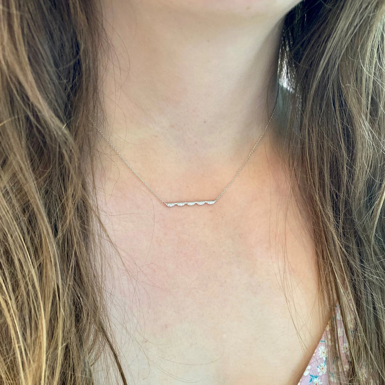 Crescent Bar Diamond Necklace by Tacori