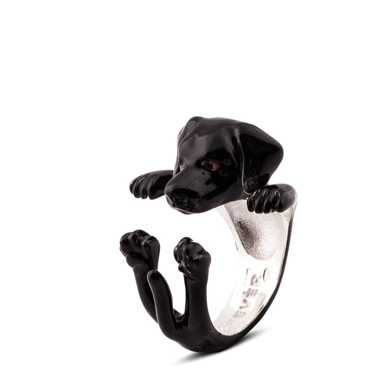 Black Labrador Hug Ring