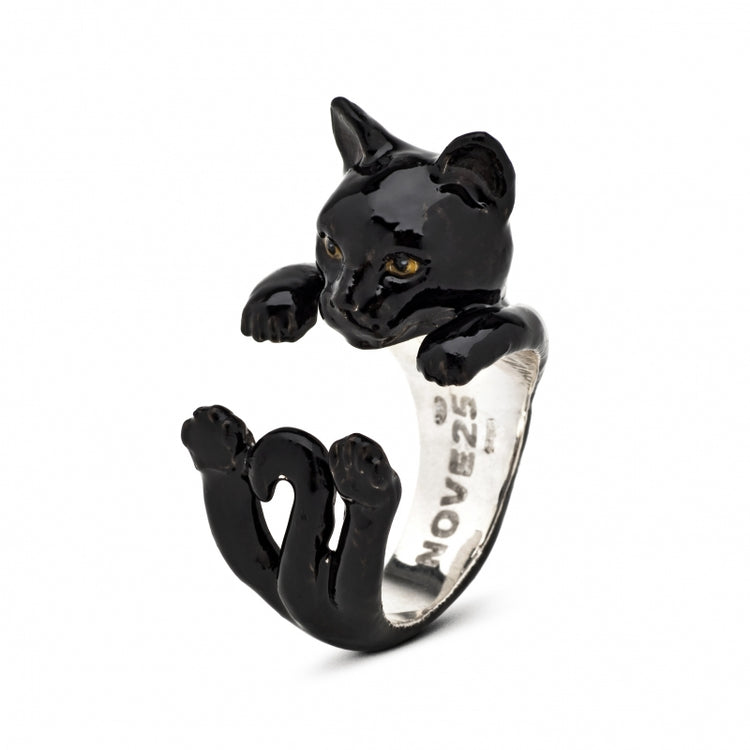 European Black Cat Hug Ring